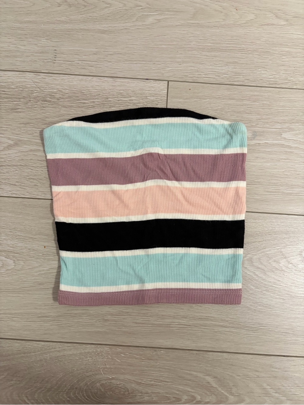 Striped Tube Knit Top in Pastel Multi-Color